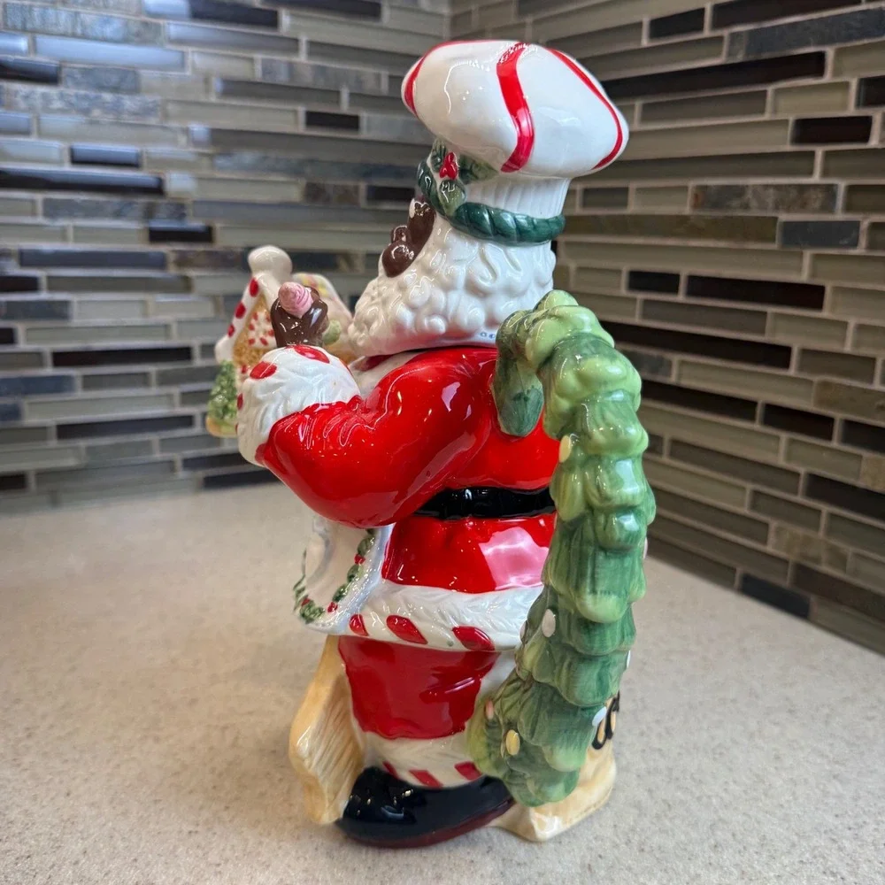 Black Chef Santa Ceramic Teapot 30oz Gingerbread Real Estate Christmas Novelty